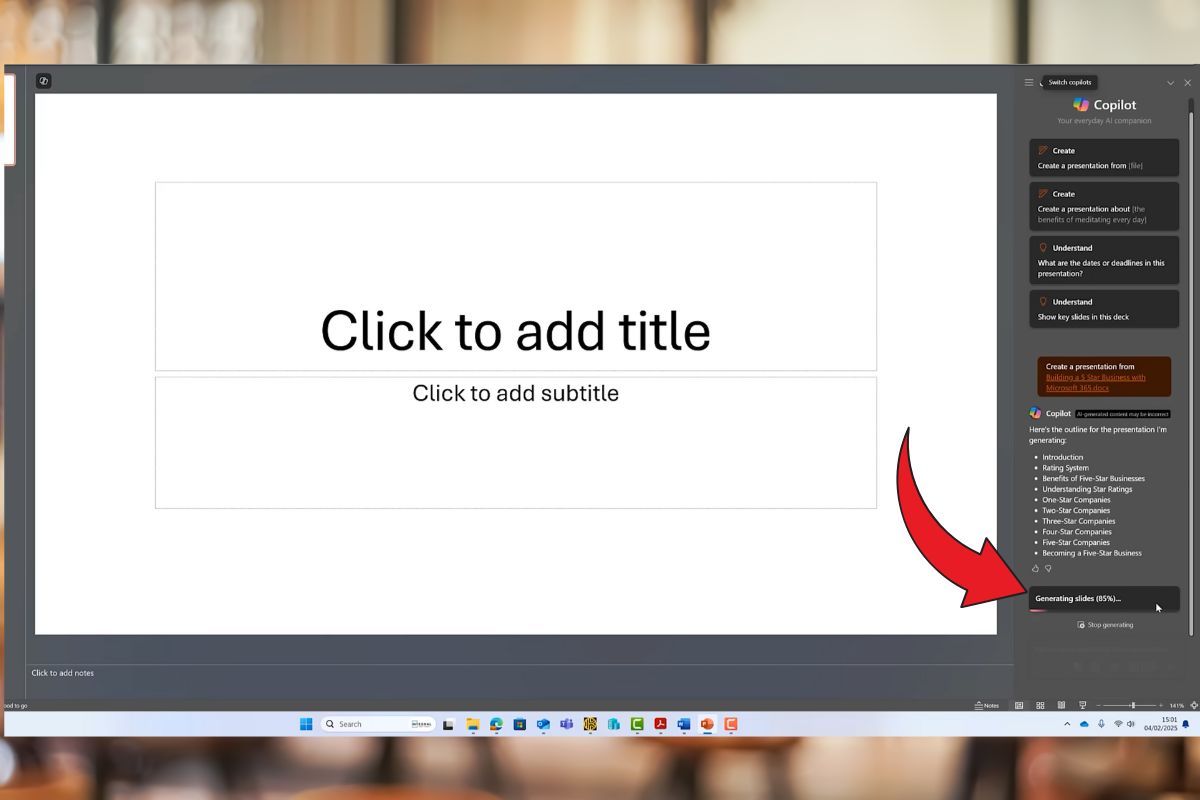 Tự động hóa thiết kế slide trên PowerPoint với Copilot AI bước 4