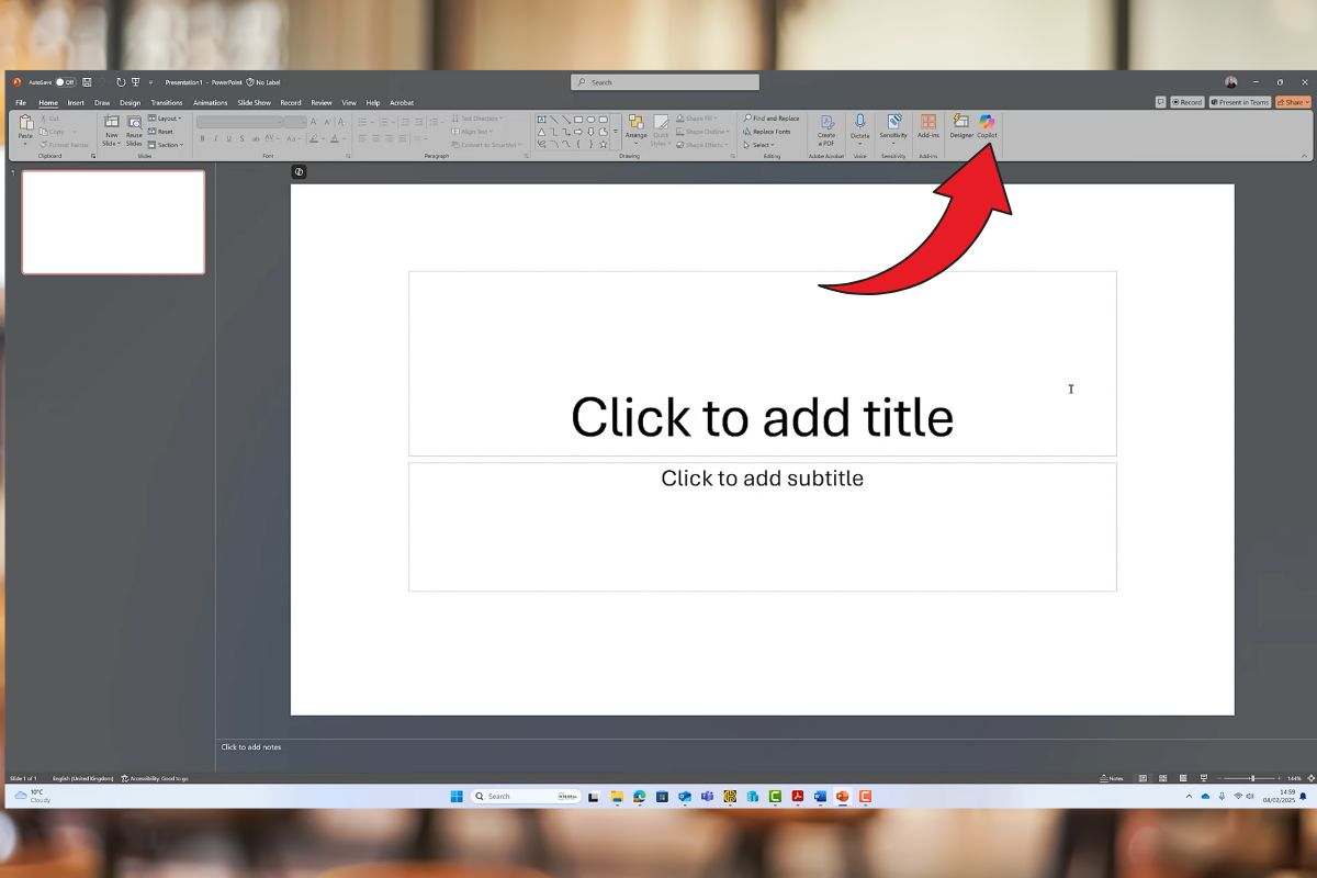 Tự động hóa thiết kế slide trên PowerPoint với Copilot AI bước 1