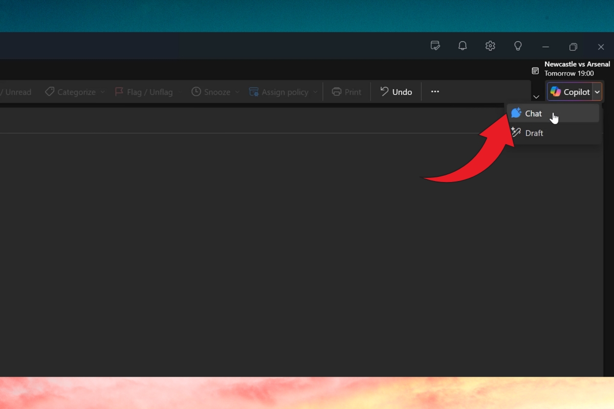 Hướng dẫn sử dụng Copilot AI trong Outlook đặt lịch hẹn bước 2