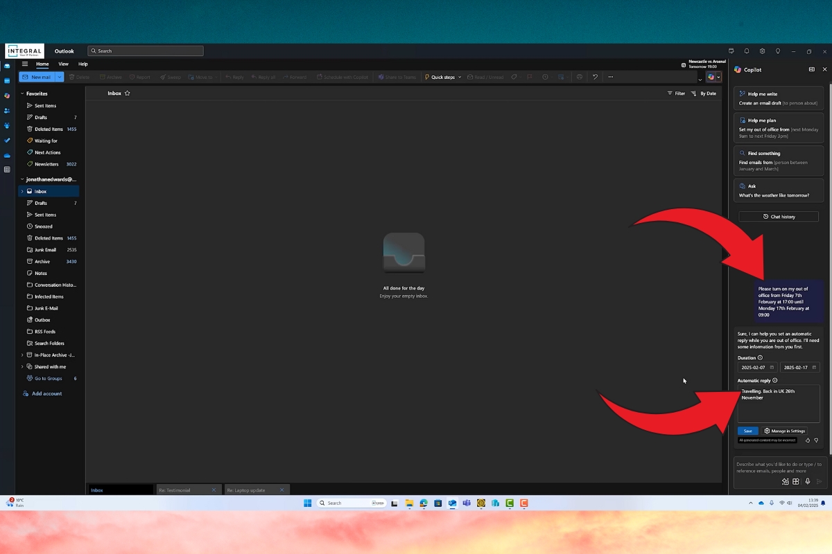 Hướng dẫn sử dụng Copilot AI trong Outlook đặt lịch hẹn bước 6