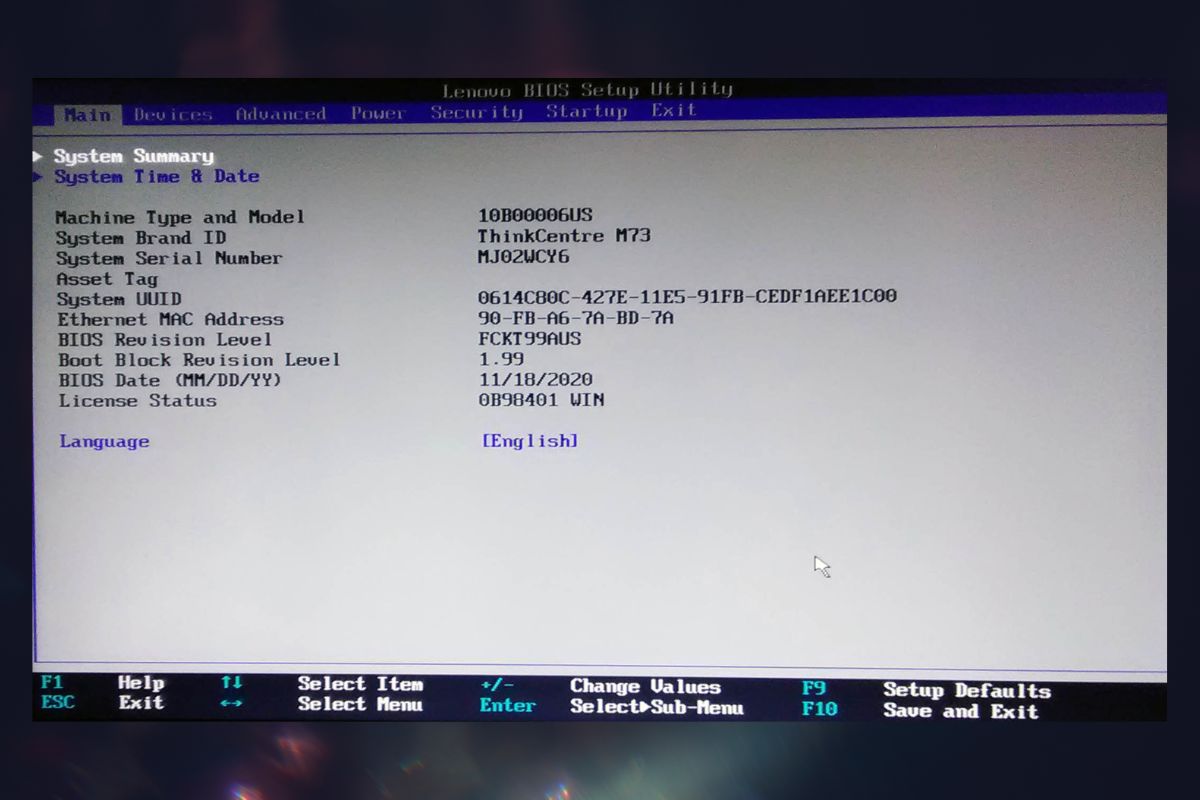 Lưu ý quan trọng khi vào BIOS Lenovo