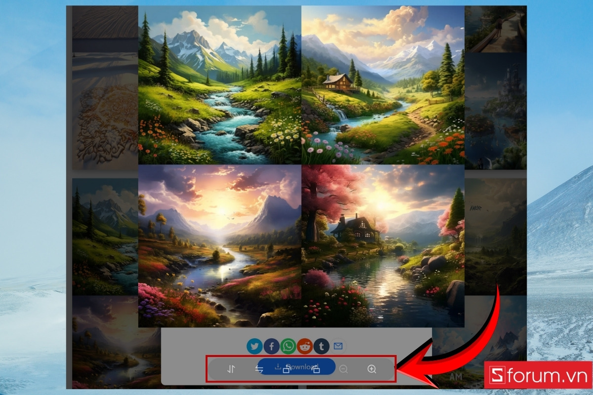 Cách tìm và tải ảnh AI trên AI Up House truy chình ảnh 