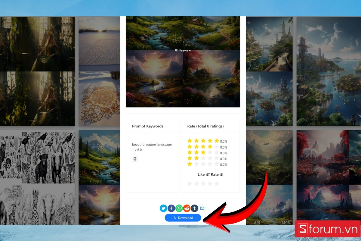 Cách tìm và tải ảnh AI trên AI Up House tải ảnh về máy