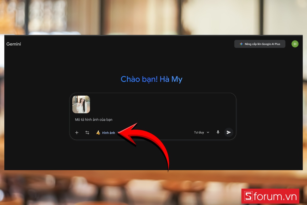 Cách tạo ảnh tham quan thủy cung bằng Gemini bước 1