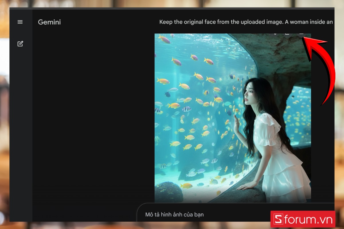 Cách tạo ảnh tham quan thủy cung bằng Gemini bước 3