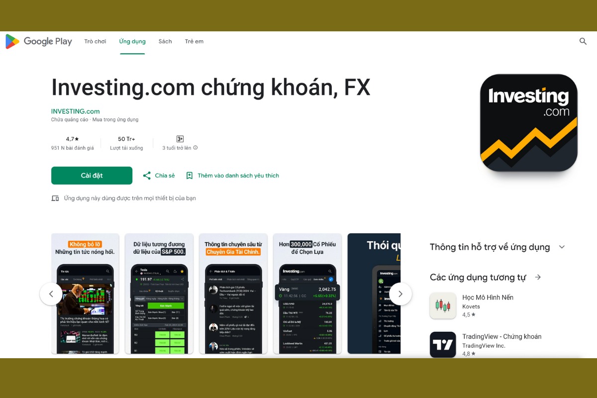 Những app theo dõi giá vàng Tết Gold Investment