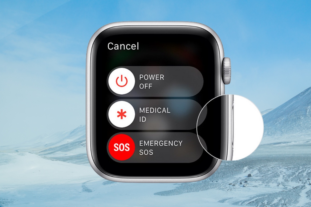 Nhấn và giữ nút bên cạnh Apple Watch