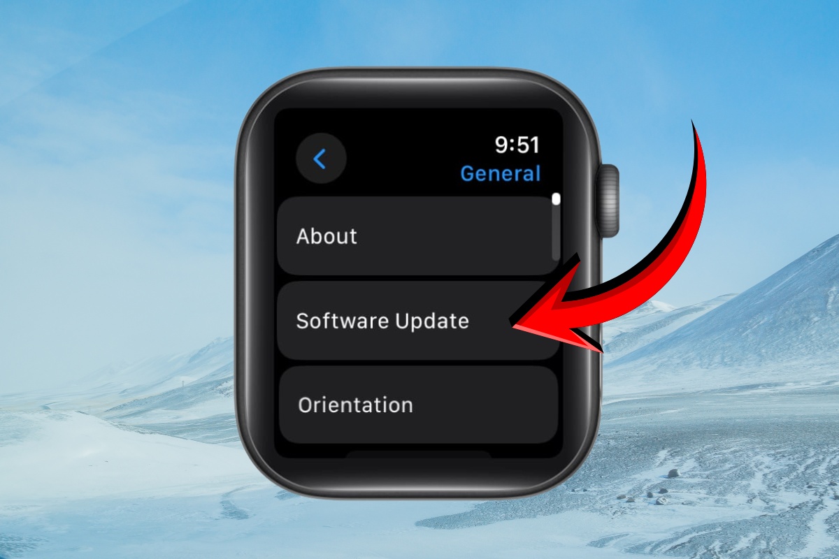 Mở mục Cập nhật phần mềm