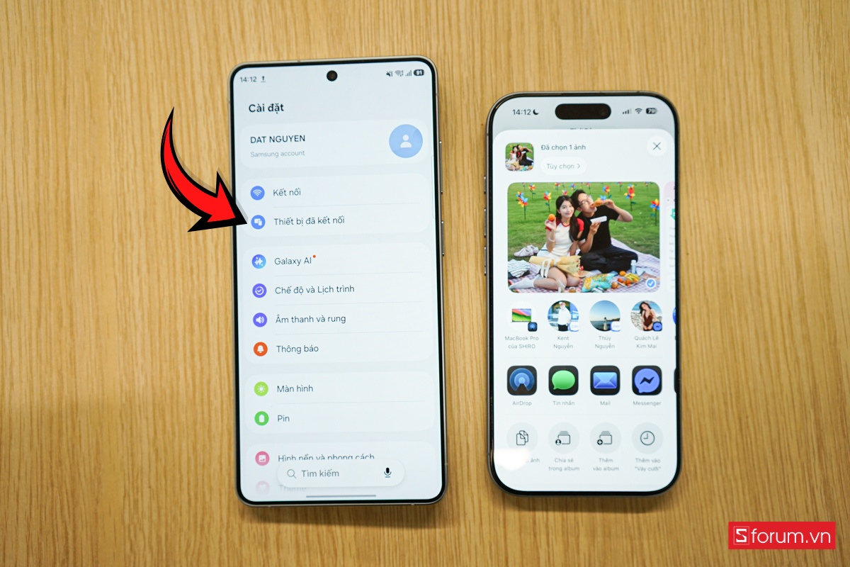 Cách gửi dữ liệu từ iPhone sang Samsung bước 1