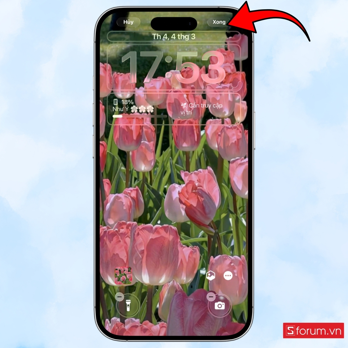 Cách đặt màn hình khóa 8/3 trên iPhone lưu thay đổi