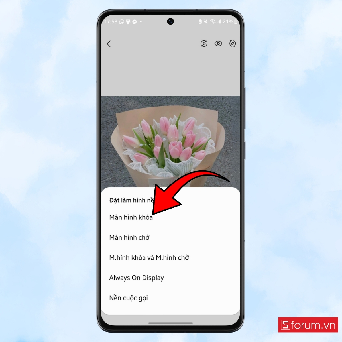 Cách đặt màn hình khóa 8/3 trên điện thoại Android chọn màn hình khóa