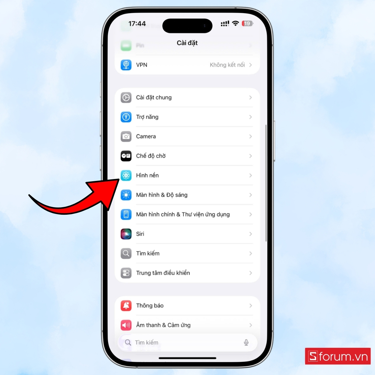 Cách đặt màn hình khóa 8/3 trên iPhone truy cập cài đặt