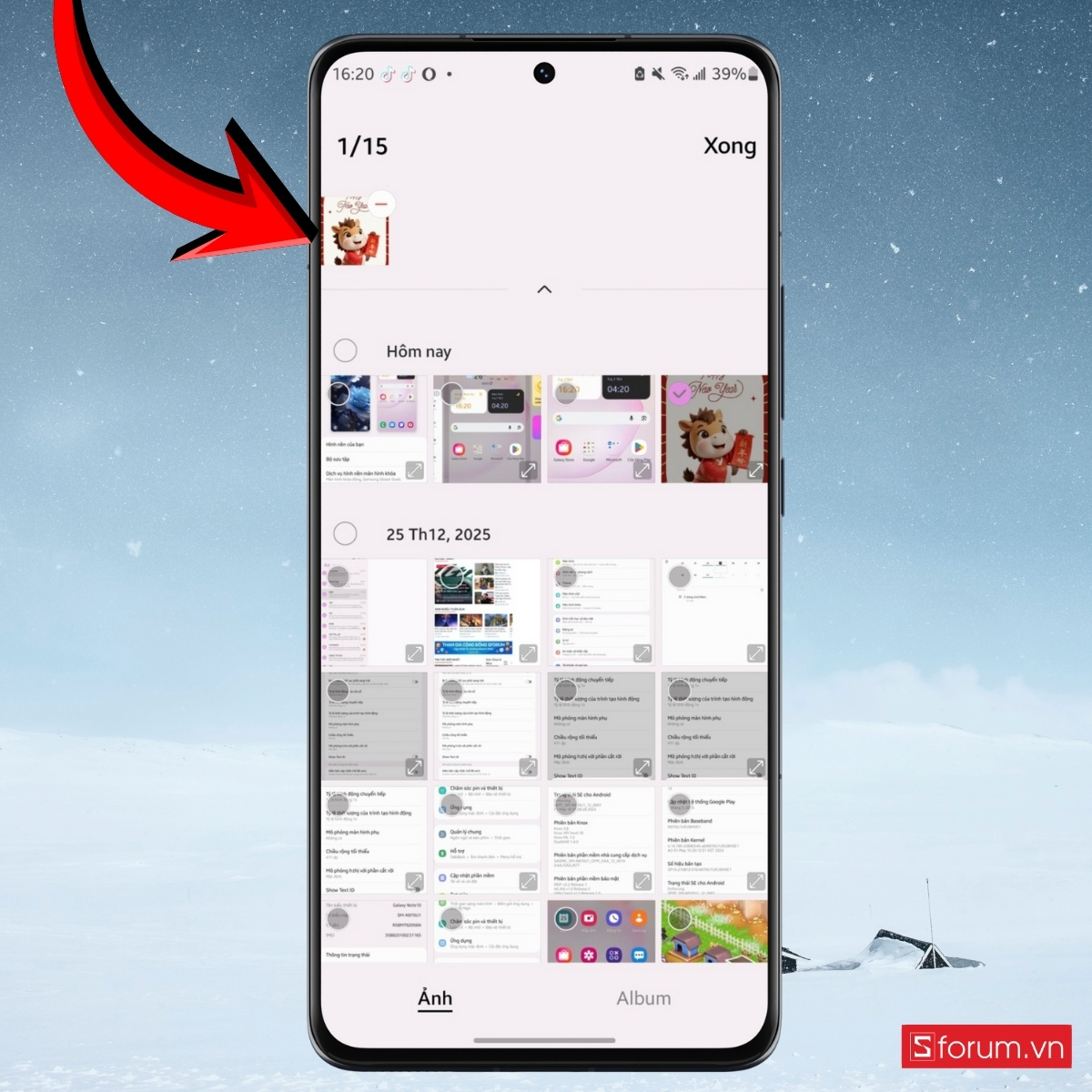 Cách đổi hình nền trên Android chọn ảnh Tết