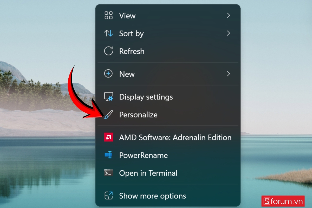 Cách thay hình nền Tết cute trên máy tính Windows mở menu
