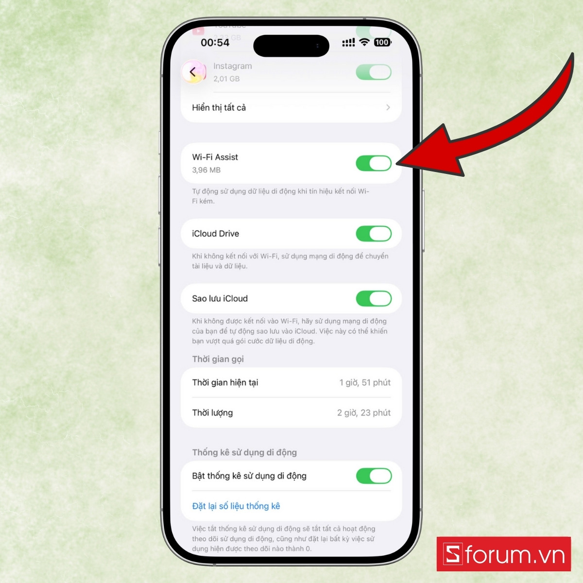 Ngăn thiết bị tự động chuyển sang dữ liệu di động khi Wi-Fi yếu 2