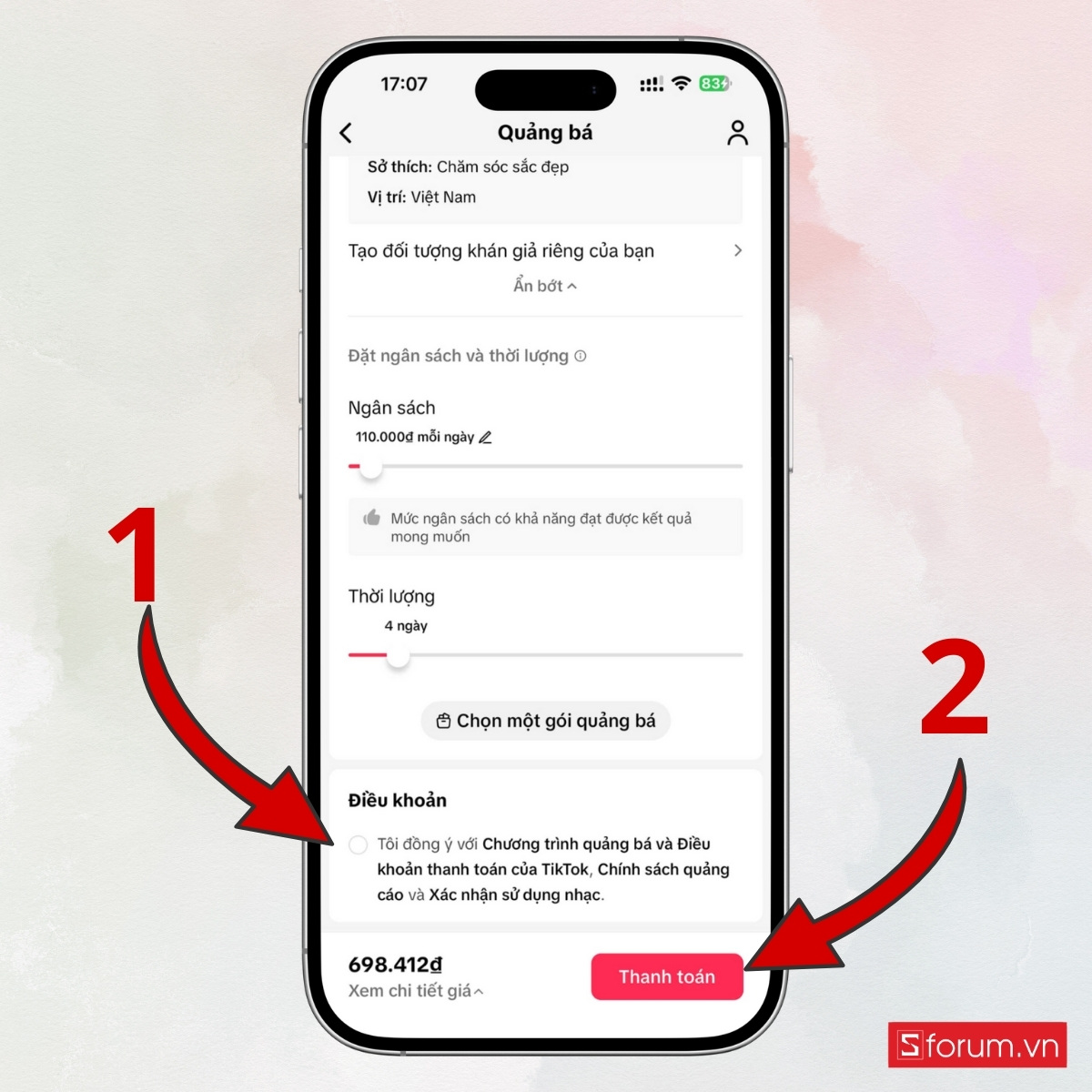 Cách dùng quảng bá trên TikTok đơn giản, hiệu quả bước 7