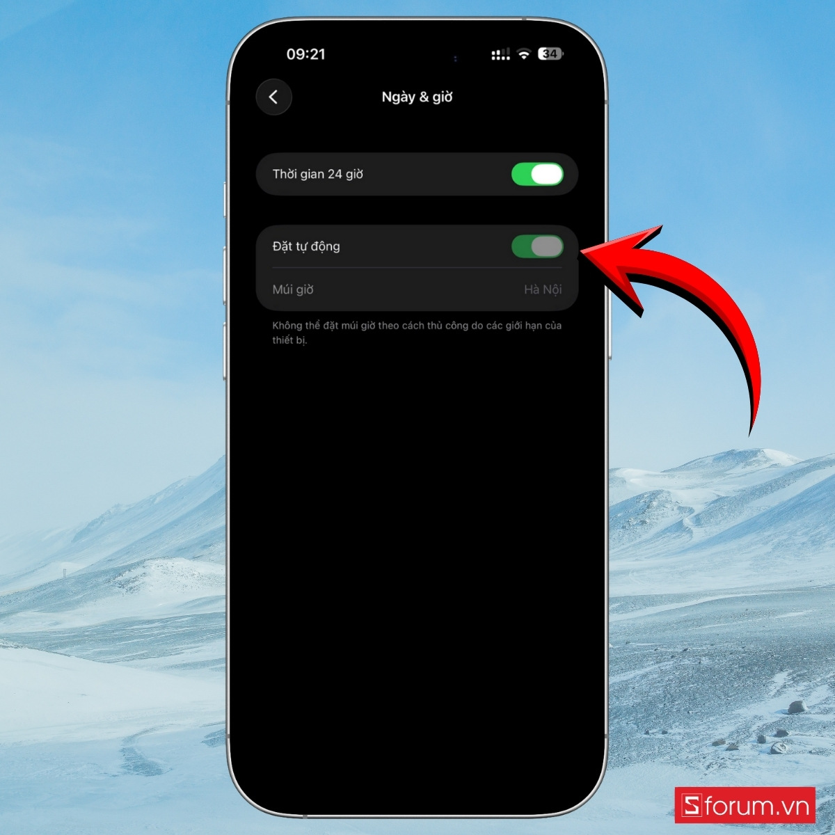 Thiết lập lại ngày giờ và khu vực 7