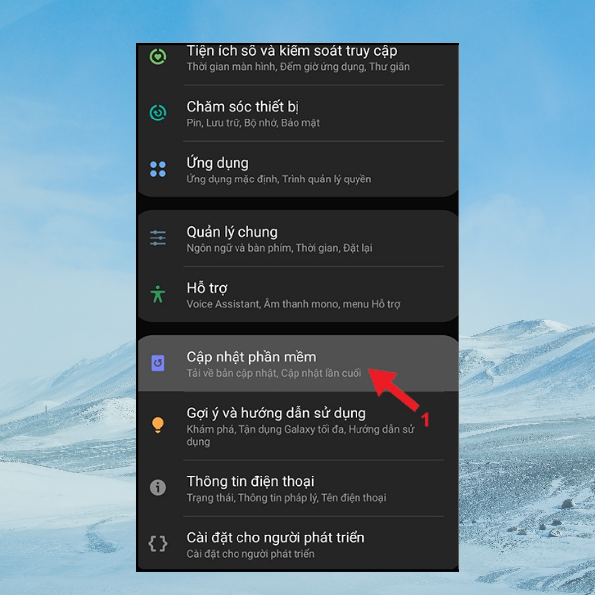 Cập nhật phiên bản hệ điều hành mới 1