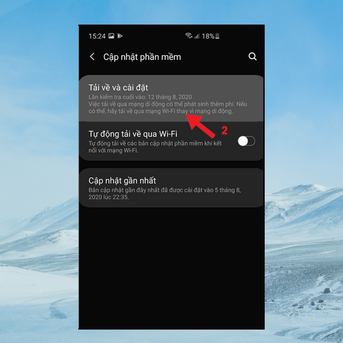 Cập nhật phiên bản hệ điều hành mới 2