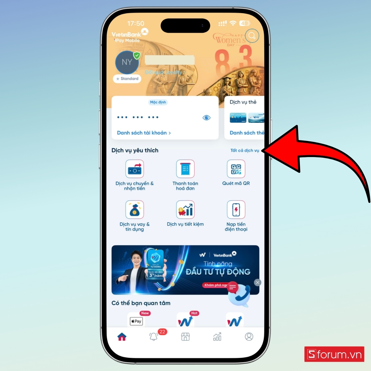 Cách huỷ liên kết MoMo với ngân hàng thông qua Internet Banking bước 1