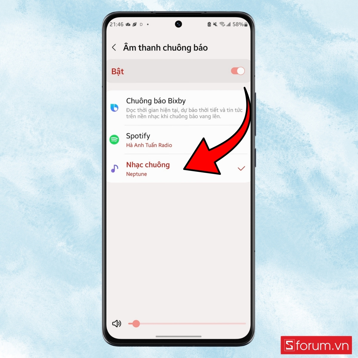 Cách cài nhạc TikTok làm báo thức trên Android chọn Nhạc chuông