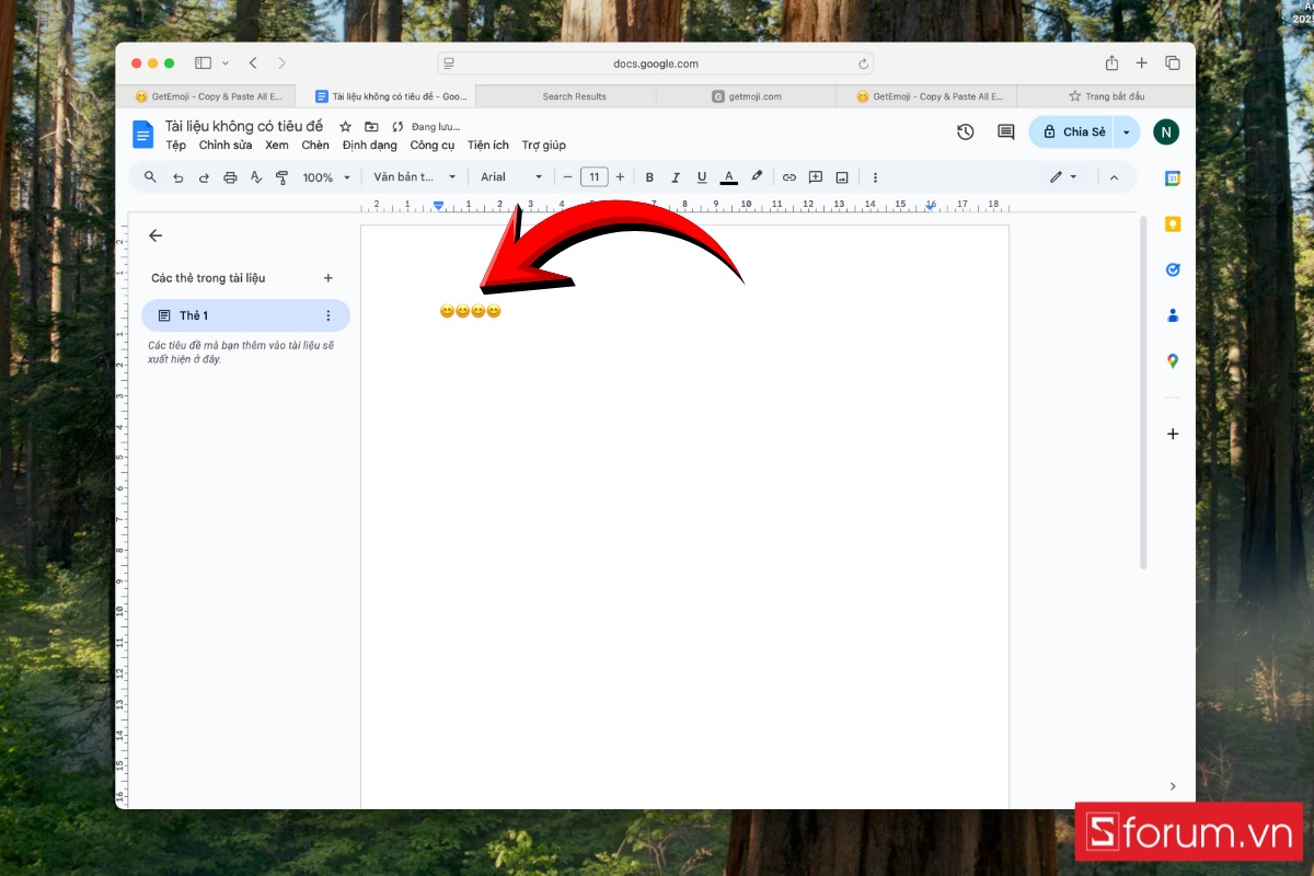 Cách mở Emoji trên MacBook qua trang web bước 3