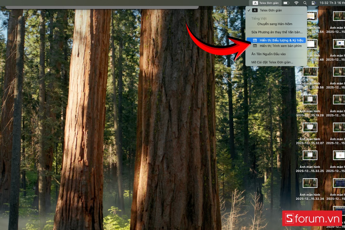 Cách mở Emoji trên MacBook qua menu bar bước 4