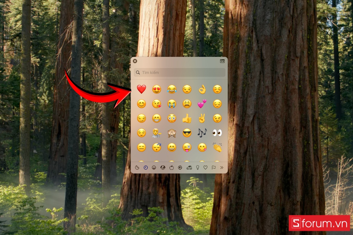 Cách mở Emoji trên MacBook qua menu bar bước 4 tiếp theo