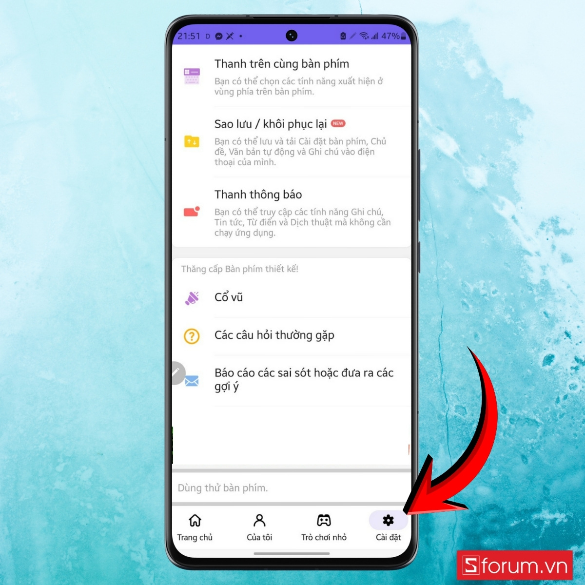 Cách bật gõ tiếng Việt kiểu VNI hoặc Telex trên Design Keyboard 1