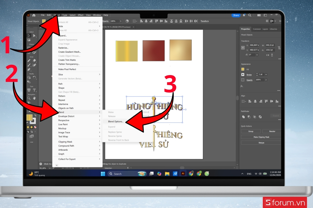 Cách tạo hiệu ứng text poster Giỗ Tổ Hùng Vương bước 19