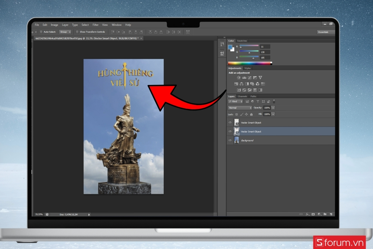 Cách tạo hiệu ứng text poster Giỗ Tổ Hùng Vương bước 24