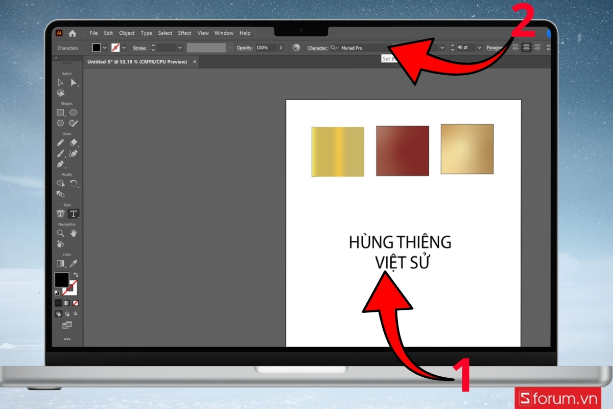 Cách tạo hiệu ứng text poster Giỗ Tổ Hùng Vương bước 4