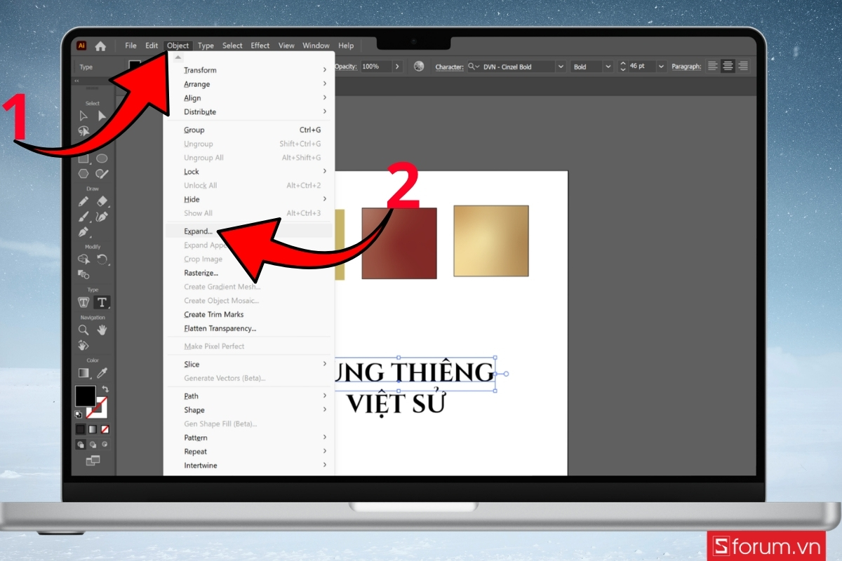 Cách tạo hiệu ứng text poster Giỗ Tổ Hùng Vương bước 7