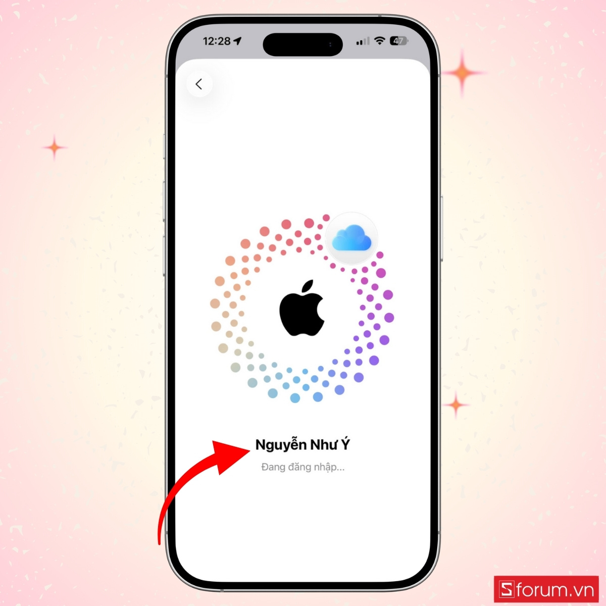 Chờ hệ thống đăng nhập