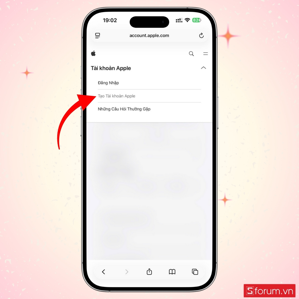 Truy cập trang tạo ID Apple