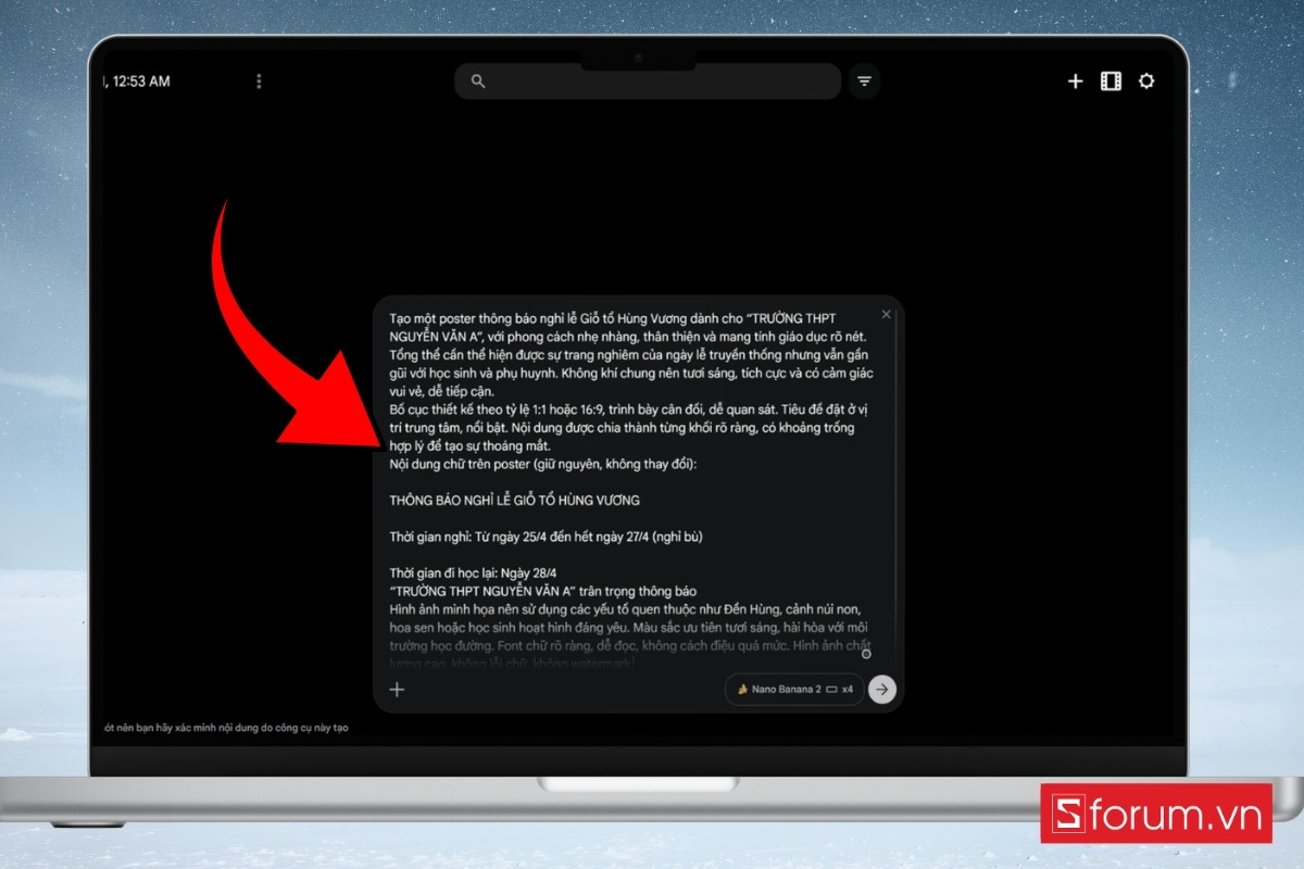 Các bước tạo mẫu thông báo nghỉ lễ bằng AI bước 5