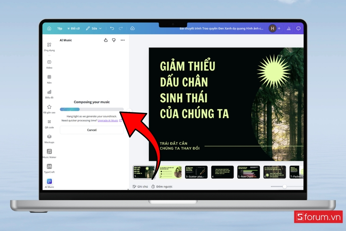Cách tạo nhạc bằng AI trên Canva từng bước đợi AI tạo