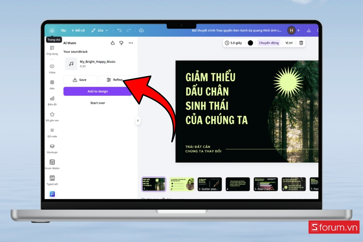 Cách tạo nhạc bằng AI trên Canva từng bước chỉnh sửa bản nhac