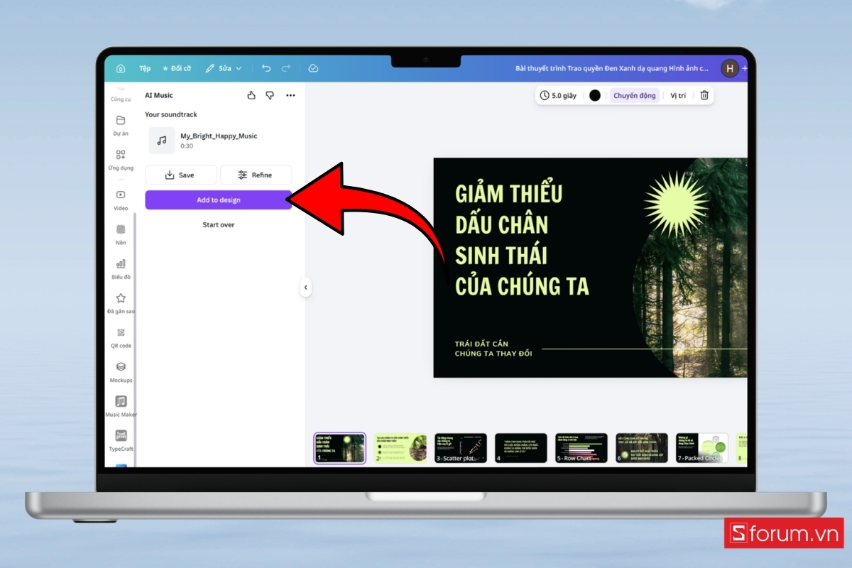Cách tạo nhạc bằng AI trên Canva từng bước thêm vào thiết kế