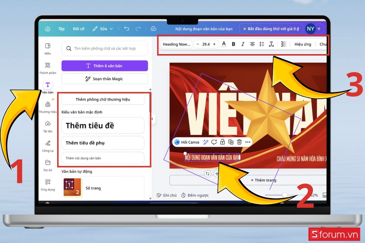 Các bước thiết kế poster giải phóng miền Nam trên Canva bước 8