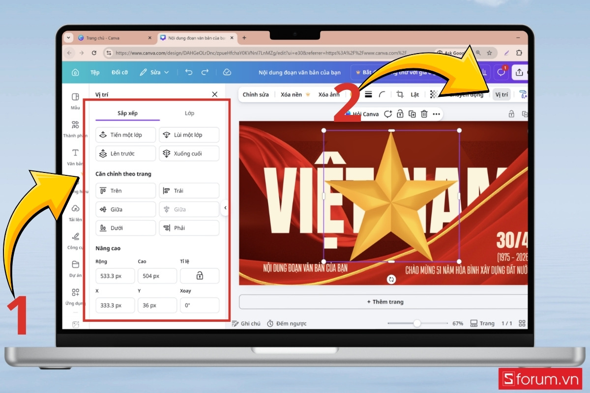 Các bước thiết kế poster giải phóng miền Nam trên Canva bước 10