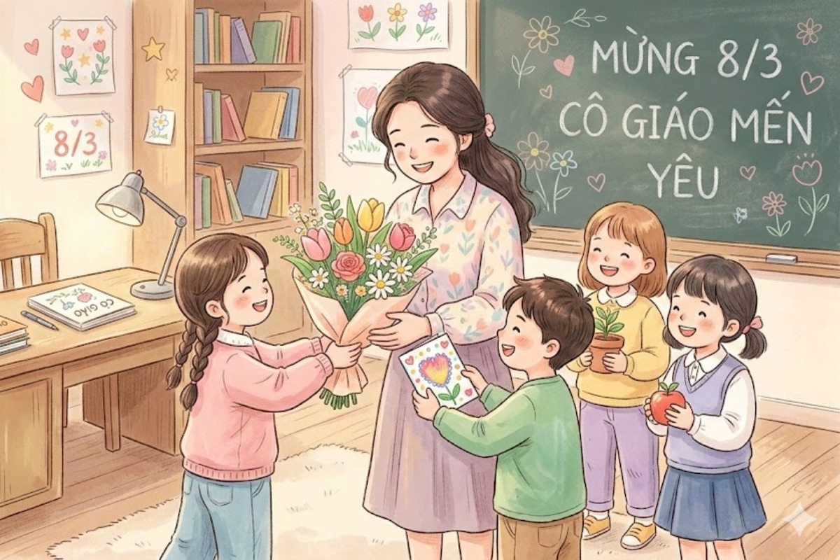 Cách tạo thiệp chúc 8/3 bằng AI Gemini đẹp và ý nghĩa