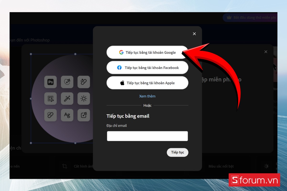 Các bước truy cập miễn phí vào Photoshop Web trong 12 tháng 3