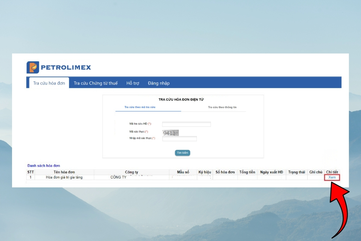 Tra cứu hóa đơn xăng dầu bằng mã tra cứu xem hóa đơn