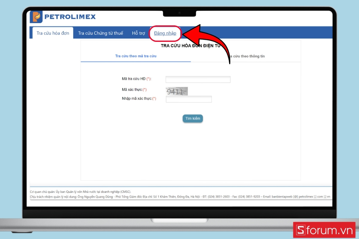 Tra cứu hóa đơn xăng dầu bằng tài khoản khách hàng đăng nhập