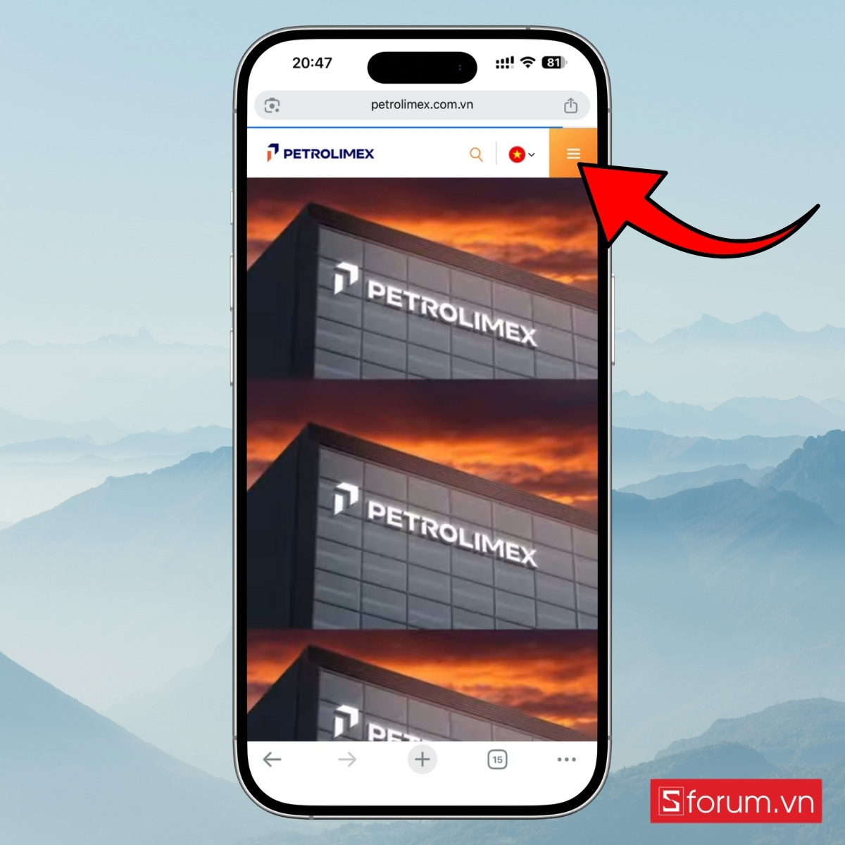 Cách xem giá xăng dầu trên website Petrolimex bước 2