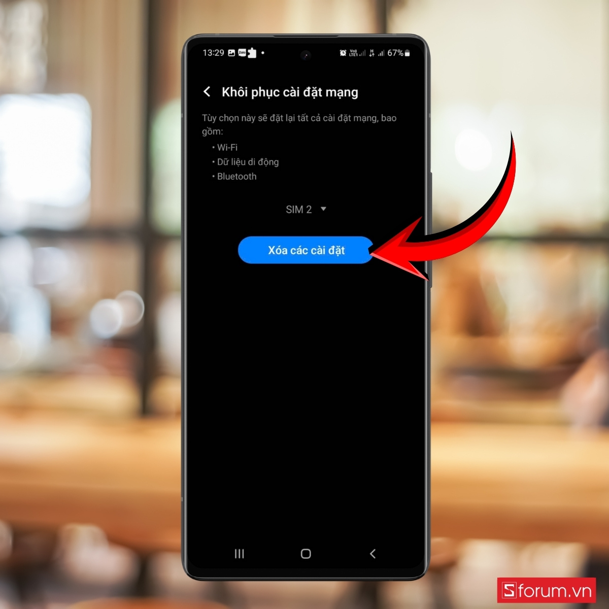 Thiết lập cài đặt lại mạng 5