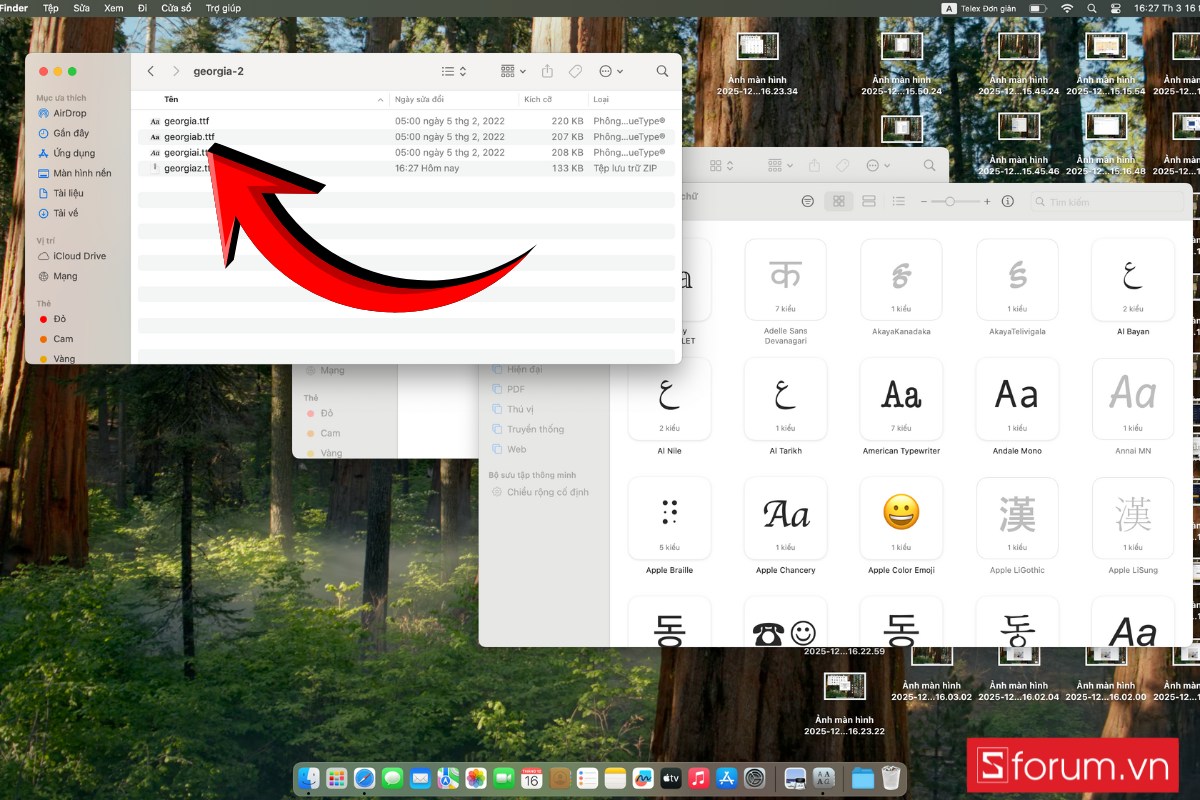 Thao tác thêm 1 font chữ vào MacBook 1