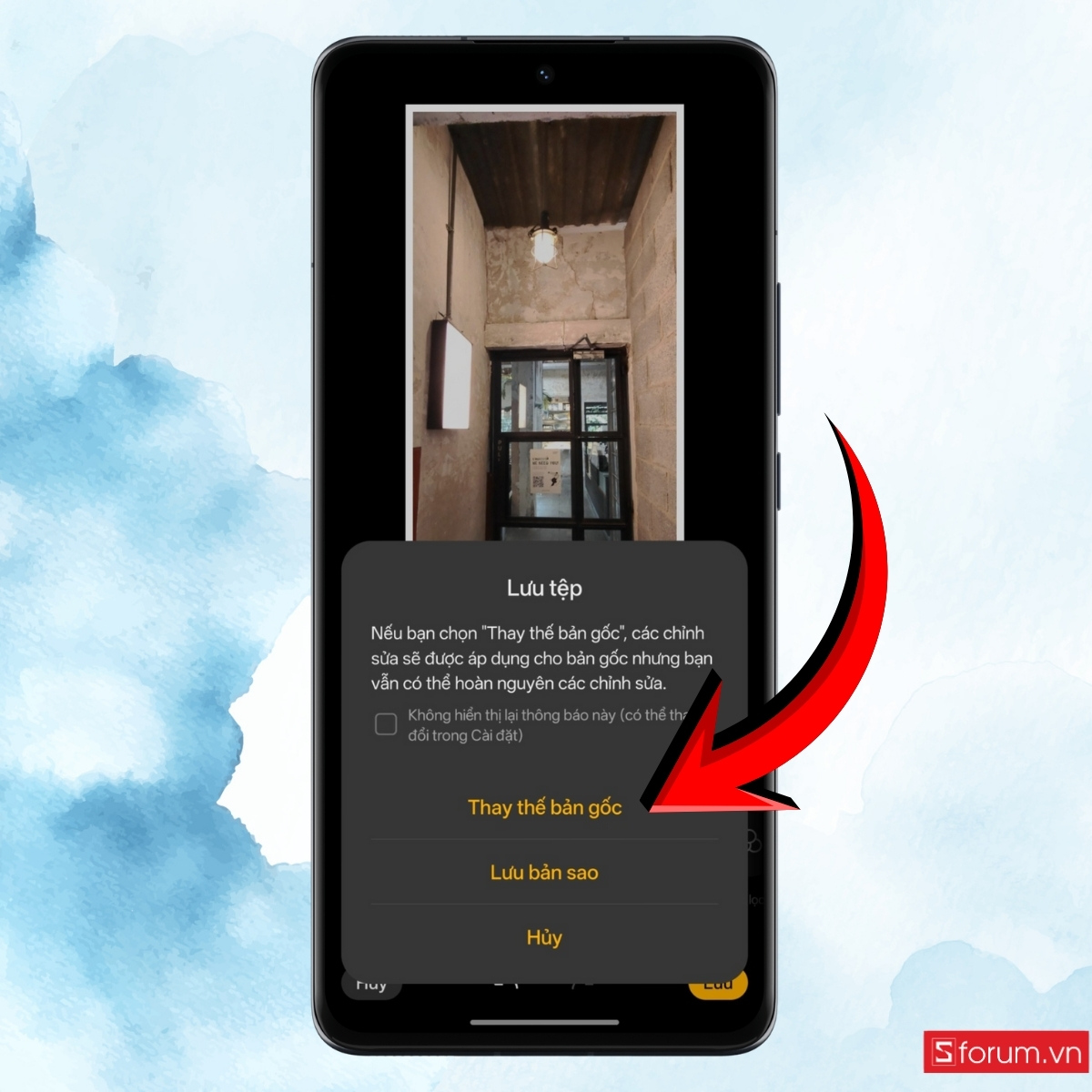 Trải nghiệm thực tế với các bước chụp ảnh chống lóa AI trên OPPO chọn ảnh lưu bản sao