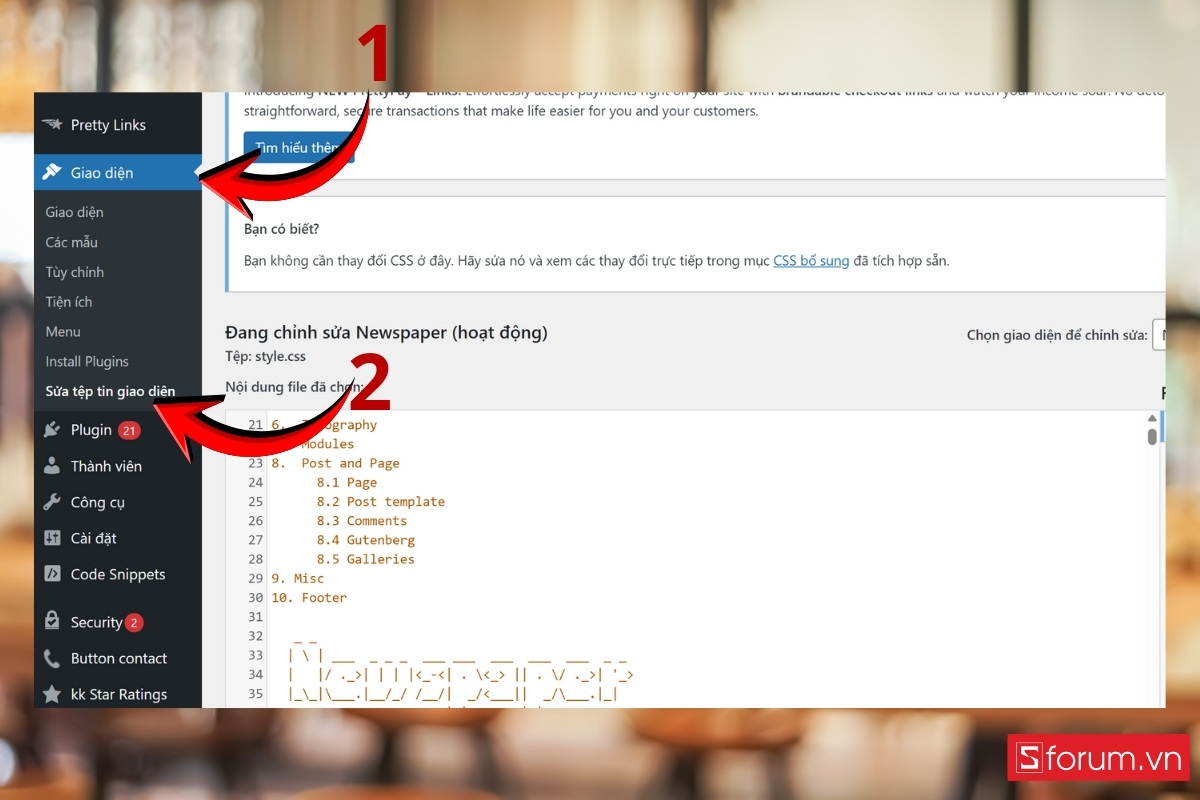 Cách chèn hiệu ứng hoa mai rơi vào website (WordPress) 1
